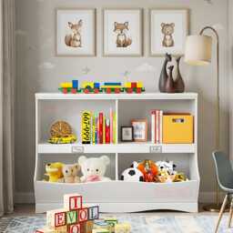 Wooden Kids Toy Storage Organizer Book Shelf Cabinet Nursery Decor Box Furniture