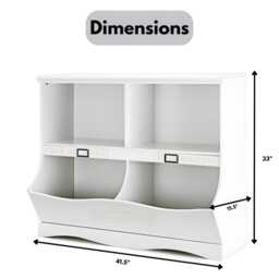 Wooden Kids Toy Storage Organizer Book Shelf Cabinet Nursery Decor Box Furniture - thumbnail 4