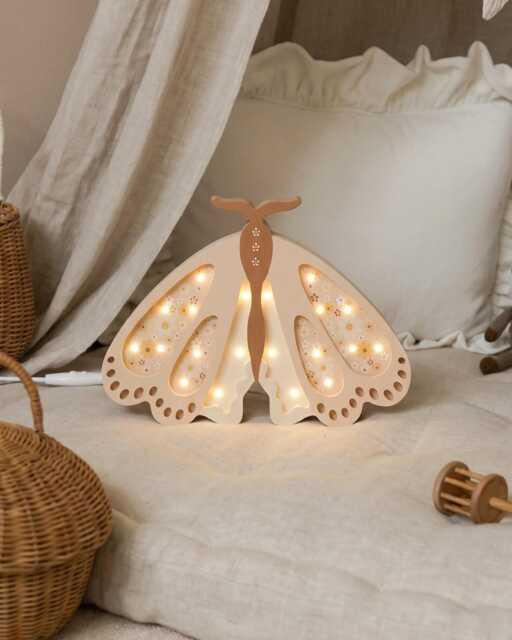 Personalized Wooden Butterfly Night Light - Handmade Kids Lamp, Nursery Decor, Baby Shower Gift, Eco-Friendly Girls Room Lighting - image 1