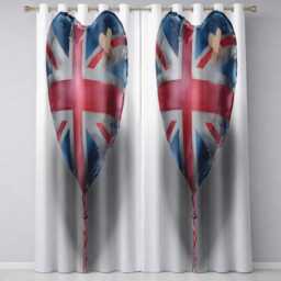 Heart Shaped British Flag Bandage Pop Art Creative Stylish Artwork For Home Decor Readymade Eyelet Ring Top Thermal 100% Blackout Curtains - thumbnail 3