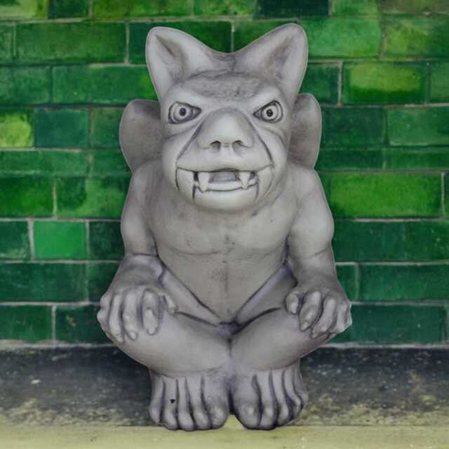 Concrete Vampire Gargoyle Statue Stone Gothic Creature Sculpture Mythical Guardian Figure Outdoor Fantasy Decor Halloween Yard Ornament - image 1