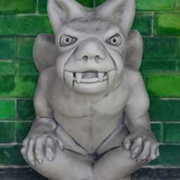 Concrete Vampire Gargoyle Statue Stone Gothic Creature Sculpture Mythical Guardian Figure Outdoor Fantasy Decor Halloween Yard Ornament - thumbnail 2