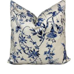 Scalamandre Nanjing China Blue Cushion Cover Pillow Double Sided - thumbnail 2