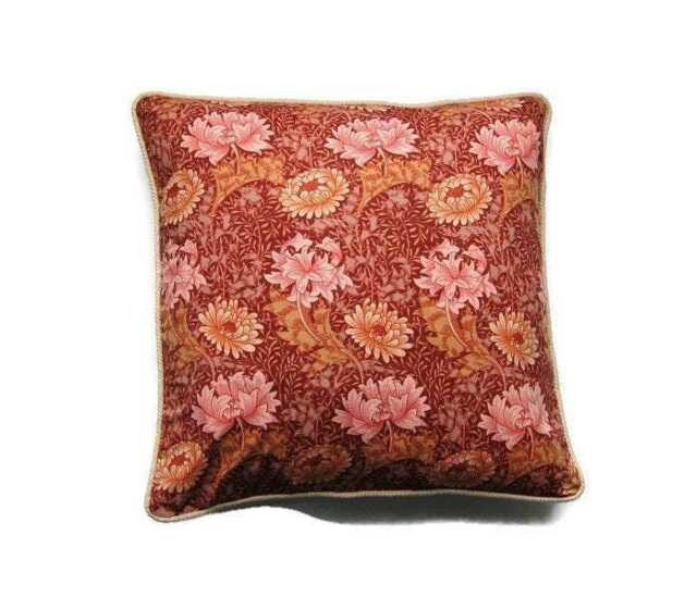 Sanderson William Morris Chrysanthemum Minor, Arts & Crafts, Pink Oblong Lumbar Cushion Cover, Throw Pillow Home Decor 12 X 20 Ins - image 1