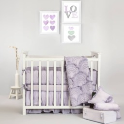 Ruffles Luxury Collection Quilt Baby Girl- Lavender Ruffled Crib Bedding - Free Personalization - thumbnail 3