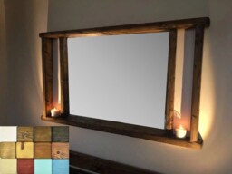 Mirror Shelf - Pillars Design Main Image Jacobean Irregular Chunky Wood Distressed Driftwood Style Chic Mantel Shelving - thumbnail 1