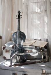 Violin - Metal Sculpture Natural Size, Realistic, Fiddle-Bow By Old Hacksaw Masterpiece The Steel Style Things
