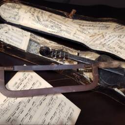 Violin - Metal Sculpture Natural Size, Realistic, Fiddle-Bow By Old Hacksaw Masterpiece The Steel Style Things - thumbnail 3