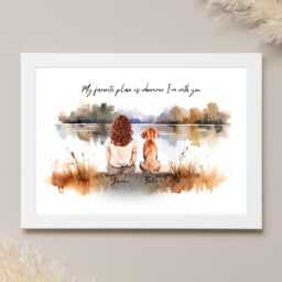 Owner & Pet Print, Dog Gifts For Owners, Personalised Girl Girl, Friend, Mum Gift - thumbnail 1