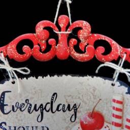 "Hand Painted Ice Cream Sundae Wall Hanging ""Everyday Should Be A Sundae" - thumbnail 3