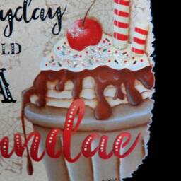 "Hand Painted Ice Cream Sundae Wall Hanging ""Everyday Should Be A Sundae" - thumbnail 4
