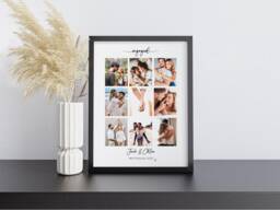 Personalised Engagement Photo Collage Gift, Engaged Frame, Gift For Engagement, Couples Couple, Custom Frame - thumbnail 1