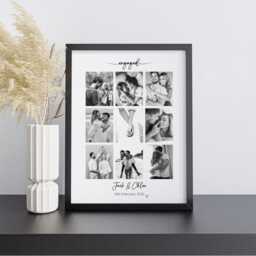 Personalised Engagement Photo Collage Gift, Engaged Frame, Gift For Engagement, Couples Couple, Custom Frame - thumbnail 2