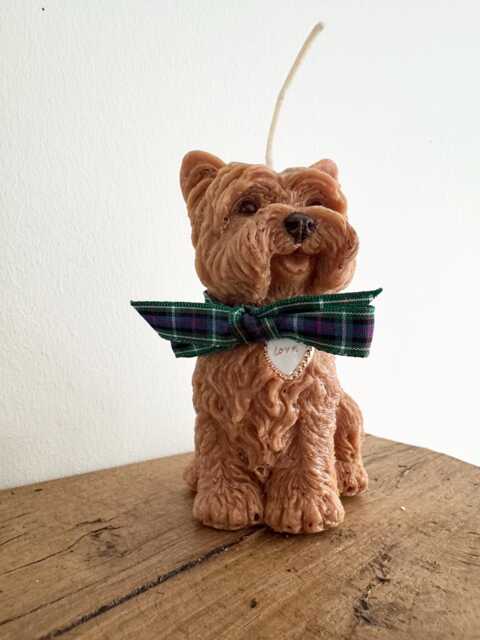 Yorkshire Terrier Dad Gift, Christmas Teacup Yorkie Novelty Gift For Mum Decorative Memorial Dog Candle Gift - image 1