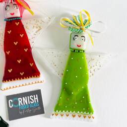 Fused Glass Christmas Angel Decoration - Fused Glass Decoration, Tree Cornish - thumbnail 4