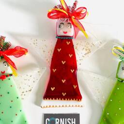 Fused Glass Christmas Angel Decoration - Fused Glass Decoration, Tree Cornish - thumbnail 2