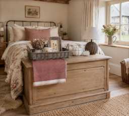 Vintage Country Pine Blanket Box