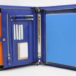 Leather Organizer, Personalized Leather Portfolio Men, Document Holder, Business Gift, Blue Folder - thumbnail 2