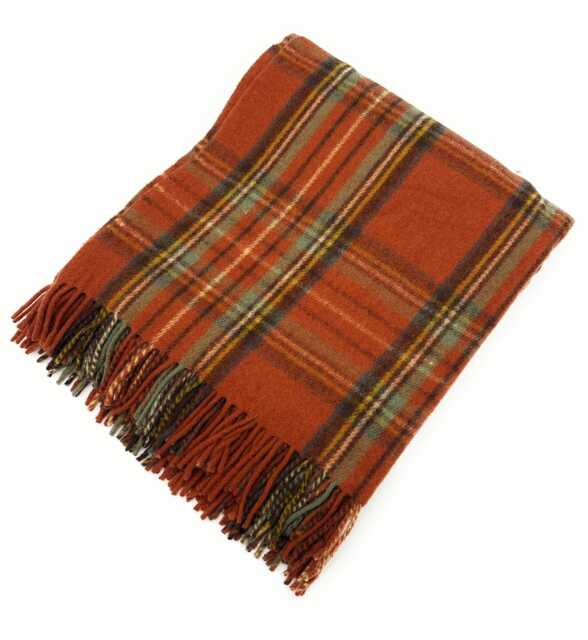 100% Wool Royal Stewart Antique Tartan Blanket Scottish Heritage Throw, Fringed - image 1