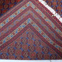 Blue Bokhara Rug, 5x7 Ft Afghan Hand Knotted Veg Dyes Wool Area Oriental Turkmen Tribal Bukhara Bedroom, Living Room Carpet - thumbnail 4