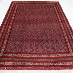 Blue Bokhara Rug, 5x7 Ft Afghan Hand Knotted Veg Dyes Wool Area Oriental Turkmen Tribal Bukhara Bedroom, Living Room Carpet - thumbnail 2