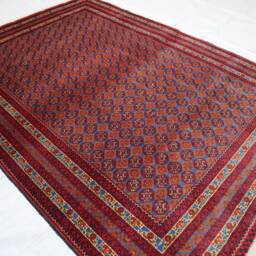 Blue Bokhara Rug, 5x7 Ft Afghan Hand Knotted Veg Dyes Wool Area Oriental Turkmen Tribal Bukhara Bedroom, Living Room Carpet - thumbnail 3
