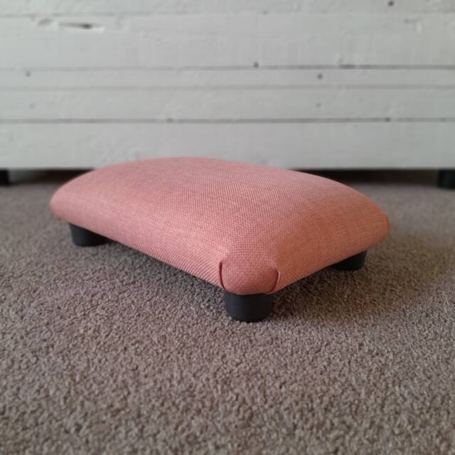 Salmon Little Footrest Stool Small Handmade Under Desk Ottoman - image 1