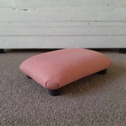 Salmon Little Footrest Stool Small Handmade Under Desk Ottoman - thumbnail 2