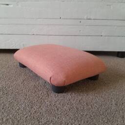 Salmon Little Footrest Stool Small Handmade Under Desk Ottoman - thumbnail 3