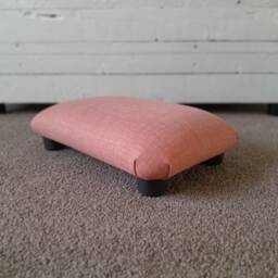 Salmon Little Footrest Stool Small Handmade Under Desk Ottoman - thumbnail 1