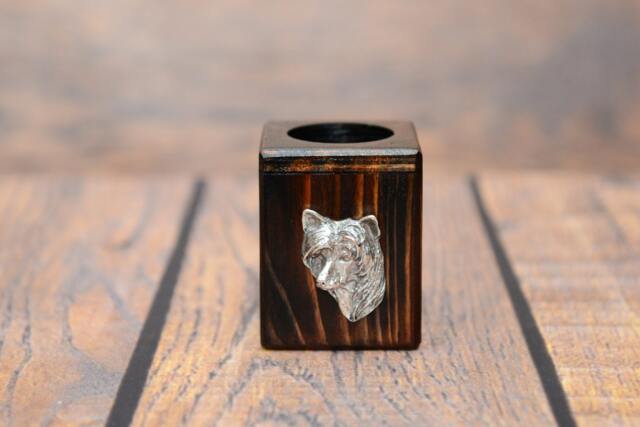 Chinese Crested Dog - Wooden Candlestick With Dog, Souvenir, Decoration, Limited Edition, Collection - image 1
