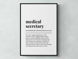 Medical Secretary Funny Definition Job Work Gift Wall Art Print - thumbnail 1