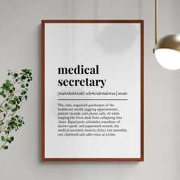 Medical Secretary Funny Definition Job Work Gift Wall Art Print - thumbnail 2