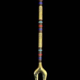 Ebony Was Sceptre God Osiris Staff With Brass & 24K Gold - thumbnail 4