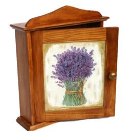 Key Holder Lavender Box Decoupage Wall Storage Lavender Key Cabinet Wooden Gift Home Decor - thumbnail 2
