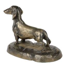 Dachshund Wirehaired, Dog Wooden Base Statue, Limited Edition, Artdog - thumbnail 3