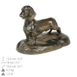 Dachshund Wirehaired, Dog Wooden Base Statue, Limited Edition, Artdog - thumbnail 1