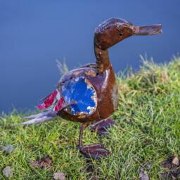 Handcrafted Recycled Metal Large Duck. Outdoor Garden Sculptures. Ducks - thumbnail 3