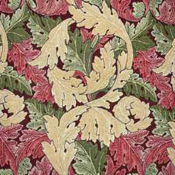 Custom Made William Morris Acanthus Wine Blackout/Lining Curtains 3