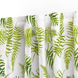 Green Curtain Panel - Fern Pattern Tropical Print Leaf Botanical Custom Fern-I-Licious By Limezinniasdesign - thumbnail 3