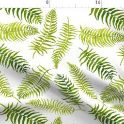 Green Curtain Panel - Fern Pattern Tropical Print Leaf Botanical Custom Fern-I-Licious By Limezinniasdesign - thumbnail 4