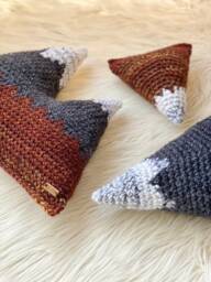 Handmade Crochet Mountain Pillow Set Chunky Wool Blend Plush Decor