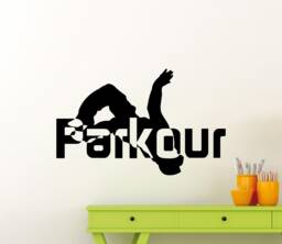Parkour Wall Decal Vinyl Sticker Extreme Sports Print Boy Mural Urban Style Parkourist Gift Decor Sign Stencil - 5Mfn - thumbnail 1