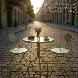 Mosaic Bistro Table & 2 Chairs Set - Garden Patio Outdoor Furniture, Alfresco - thumbnail 2