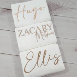 Off White Knitted Baby Blanket - With Embroidery - thumbnail 2