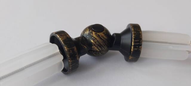 Bay Window Vintage Black Curtain Pole Connector 16mm - Pack Of 1 - image 1