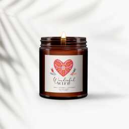 Wife Personalised Valentines Day Candle, Soy Wax Aromatherapy 100% Natural - thumbnail 1