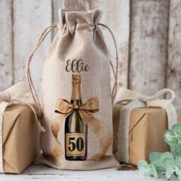 Personalised Bottle Bag, Birthday Girls Gift, Wine Bottle 18Th 21st 30Th 40Th 50Th 60Th Birthday, Friend - thumbnail 2