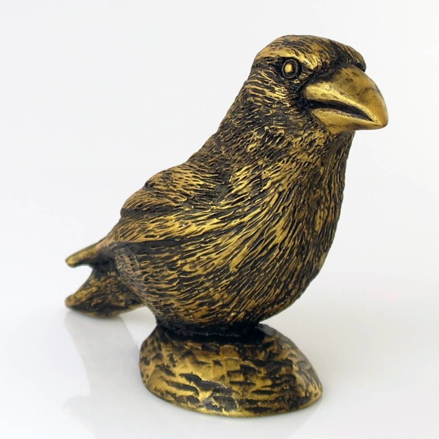 Imitation Bronze Hawfinch Bird Statue Hand Cast Resin Figurine - image 1