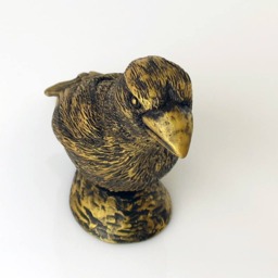 Imitation Bronze Hawfinch Bird Statue Hand Cast Resin Figurine - thumbnail 2